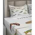 thumbnail image 4 of Ambesonne Colorful Fitted & Top Sheet Set with Shams, Exotic Lizard Reptiles, Multicolor, 4 of 5