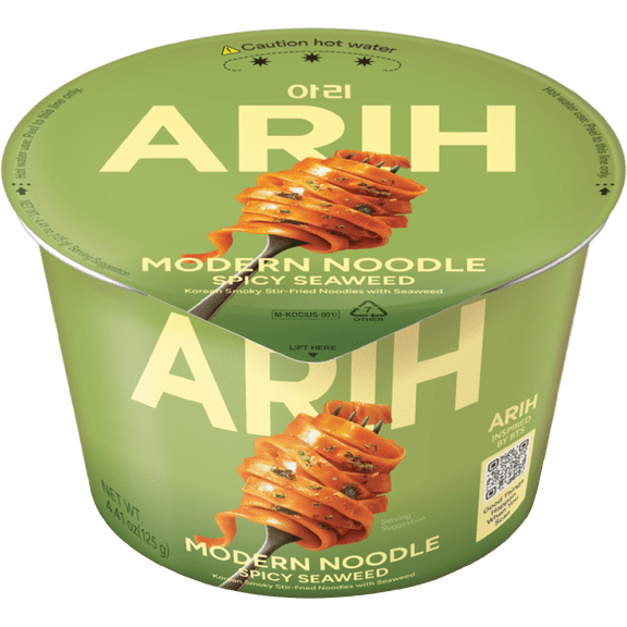 ARIH Modern Noodles, Western-Korean Fusion Soup-Less Noodles, Spicy Seaweed, Bowl