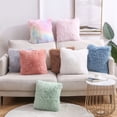 thumbnail image 2 of Yesbay Cushion Cover Fluffy Square Shaped Decorative Plush Sofa Pillowcases for Couch,Multicolor, 2 of 8