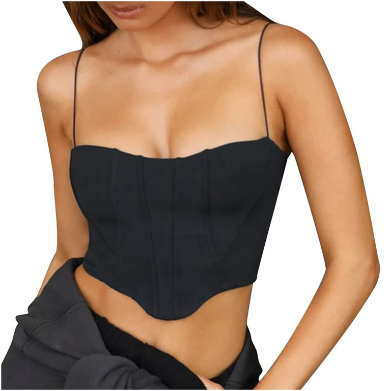 Essential 2023 Womens Vintage Bustier Crop Tops Workout Basic Square Neck  Corset Tank Tops Sexy Sleeveless Clubwear Y2k Tshirts at  Women's  Clothing store