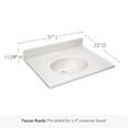 thumbnail image 4 of Pemberly Row Cultured Marble  31" Single Bowl Vanity Top Solid Ivory Swirl, 4 of 4