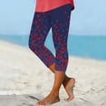 thumbnail image 6 of Stamzod Womens Capri Leggings High Waisted Cropped Yoga Pants Tummy Control Athletic Workout Leggings Navy B S, 6 of 6