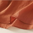 thumbnail image 4 of Vestidos Casuales Para Mujer, Blusas De Mujer De Moda Blusa de moda para mujer con cuello en V, manga corta y botones bordados de lino sintético, 4 of 6