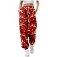 thumbnail image 1 of WEAIXIMIUNG Pantalon Noir Femme Jambe Droite Imprimé de Pâques pour Dames, 1 of 4