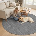 thumbnail image 2 of Round Area Rugs 4Ft, Rustic Gray Non-Slip Washable Circle Rugs Carpet, Farmhouse Solid Color Indoor Outdoor Rug Floor Mats Throw Runner for Bedroom Living Room Bathroom, 2 of 8