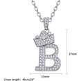 thumbnail image 5 of 925 Sterling Silver Initial Letter A-Z Pendant Necklace for Women Crown Alphabet Chain Necklace for Mother Gift Jewelry, 5 of 5