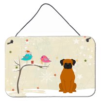 Carolines Treasures BB2587DS812 Christmas Presents between Friends Fawn Boxer Wall or Door Hanging Prints 8x12