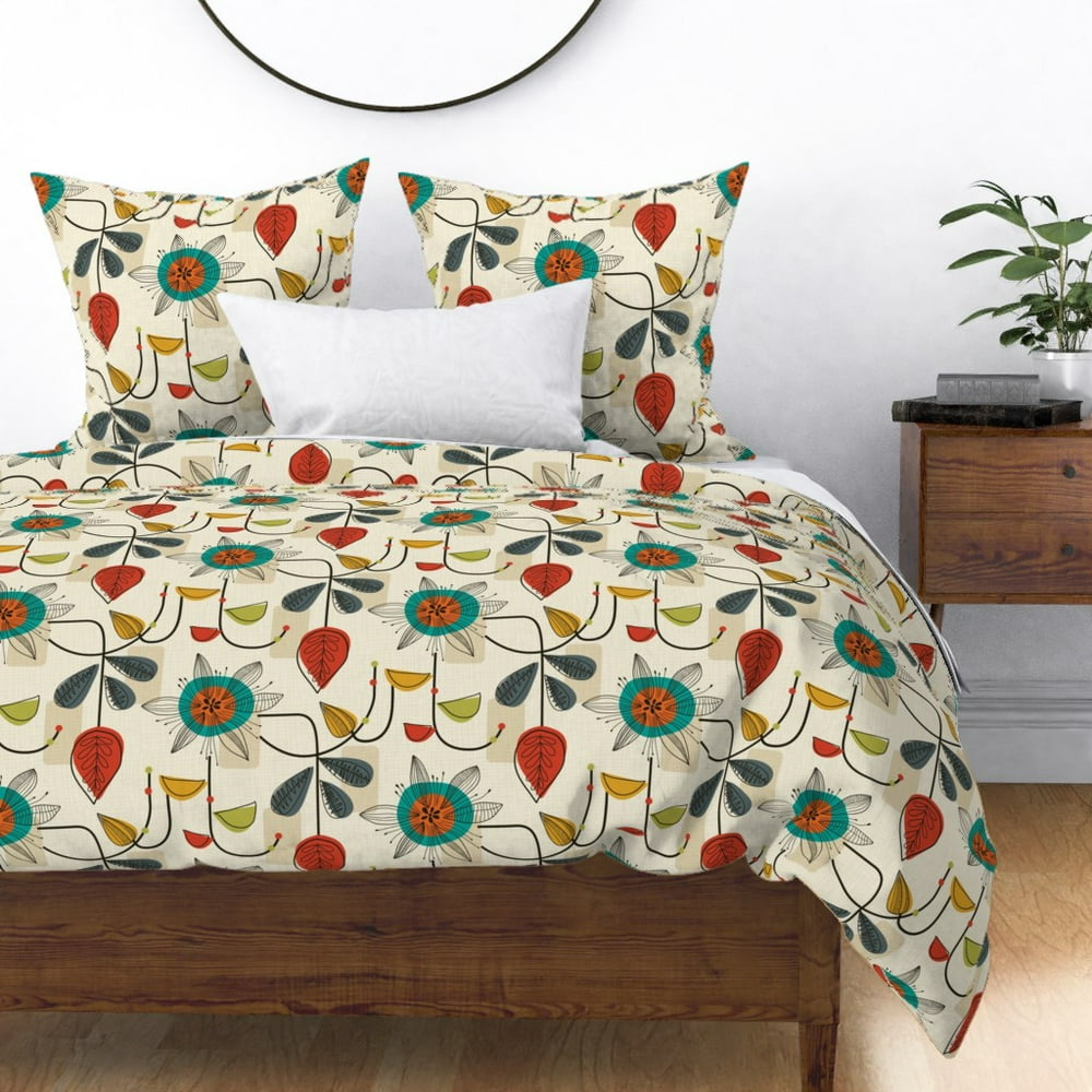 Mcm Retro Vintage Classy Mid Century Modern 1950S Sateen Duvet Cover by