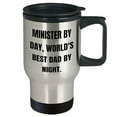 thumbnail image 2 of Minister By Day World's Best Dad By Night 14oz Travel Mug Graduation Gifts for Preacher Ministers Funny Quote Mug Perfect for Spiritual Leaders Unique Gifts for Pastor Ministers, 2 of 4