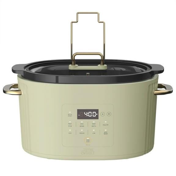 Thyme & Table 6QT Programmable Slow Cooker, Eucalyptus Green