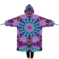 thumbnail image 2 of Oversized Wearable Blanket Hoodie,Colorful Tie Dye Mandala Pattern Sherpa Blanket Hoodie with Super Pockets,Super Warm Fuzzy Pullover for Women & Men, 2 of 6