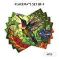 thumbnail image 3 of Placemats Set of 4 / 6, Stained Glass Hummingbird Art Placemats for Dining Table Indoor/Outdoors Heat Resistant Washable Placemats 18" x 12", 3 of 8