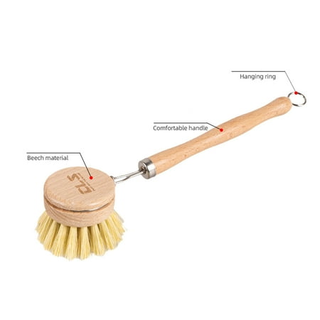 

CLS Outdoor Picnic BBQ Pan Pot Washing Brush Beech Wood Long Handle Dish Scrub Brushes Sisal Bristles Brush Kitchen Dishwashing Brush
