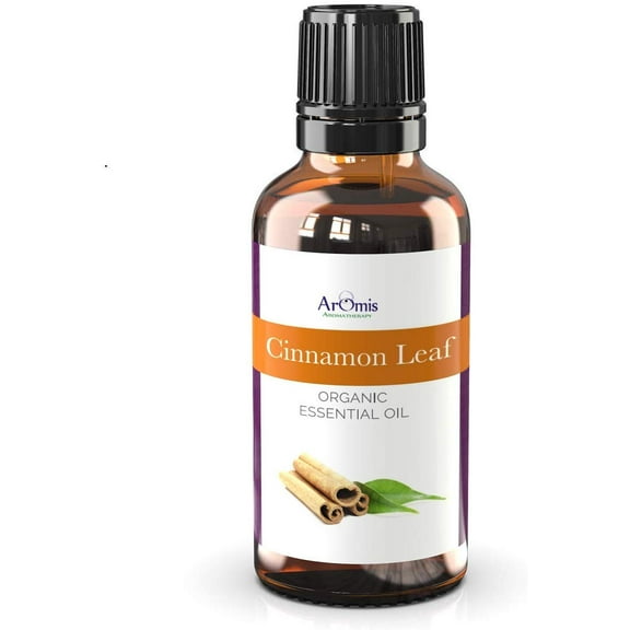 ArOmis Organic Cinnamon Leaf Essential Oil - USDA Certified - 100% Pure Therapeutic Grade - 30ml (1 fl oz), Undiluted, Premium, Oils Perfect for Aromatherapy Diffuser