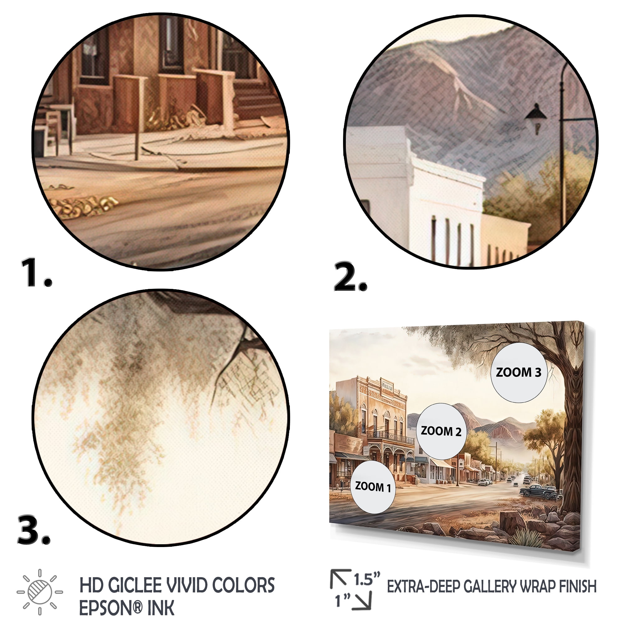 Designart Small Town Wild West IV Canvas Wall Art