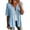 A-Blue, variant on Tqcoqu Button Down Shirts for Women 3/4 Sleeve & Sleeveless Solid Cotton Linen Hollow Out Casual Lightweight Tops,Black Women's S-XXXL