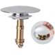 thumbnail image 1 of Drenaje de latón con núcleo emergente de superficie redonda grande, tapón de drenaje para fregadero tipo empuje, tapón emergente para fregadero de cocina, baño, bañera, latón macizo cromado, 1 of 5