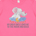 thumbnail image 4 of Inktastic My Great Uncle Loves Me to the Moon and Back Elephants Boys or Girls Baby T-Shirt, 4 of 5