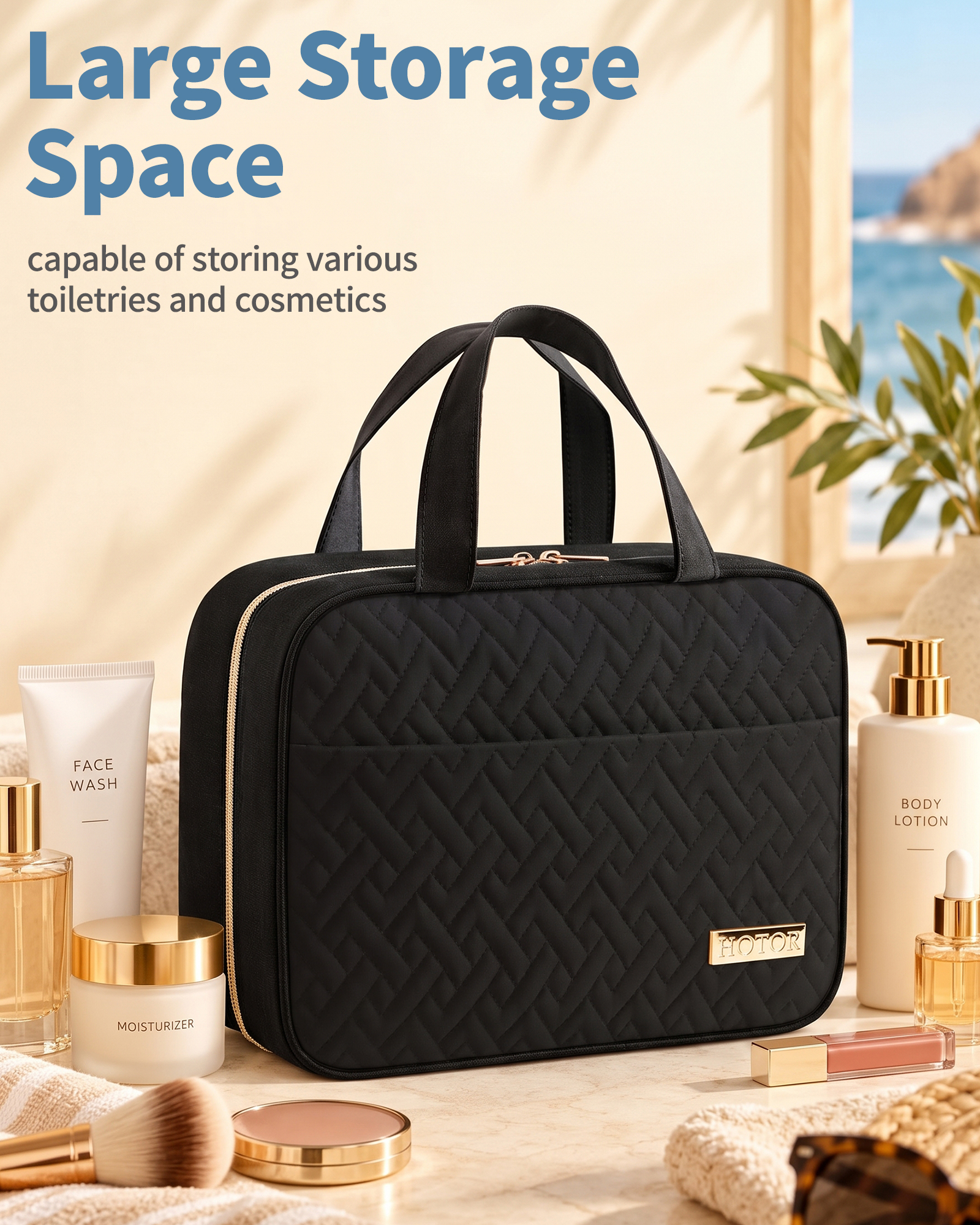 HOTOR Hanging Toiletry Bag, Black photo 2