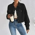 thumbnail image 3 of Womens Cropped Jackets Corduroy Button Down Crop Shackets Tops Long Sleeve Shirts 2024 Trendy Fashion Clothes, 3 of 6
