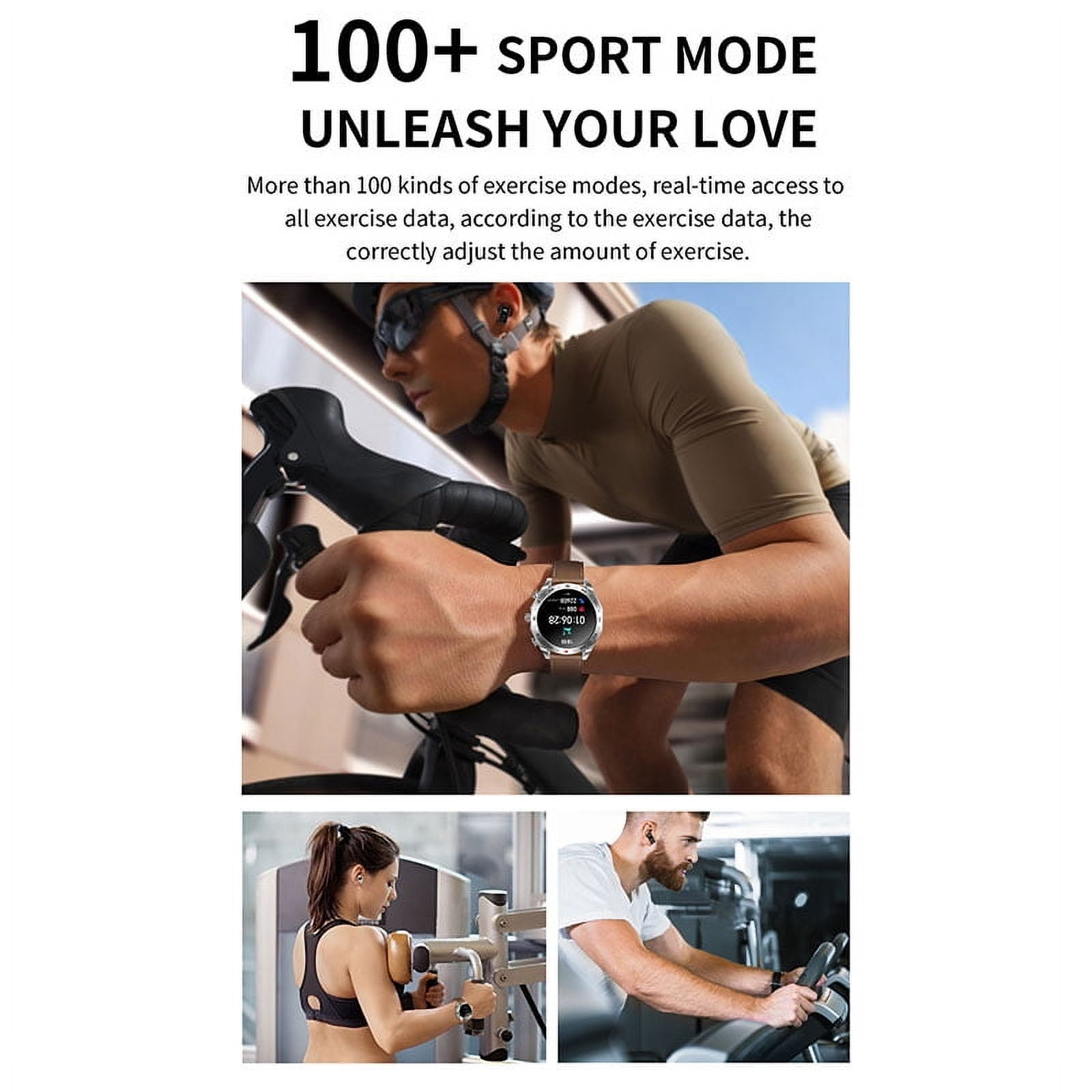 Rainbuvvy T95 Smart Watch 1.52 Inch Built-in Portable Headphones Sleep Monitoring Fitness Tracker Outdoor Sports Watch
