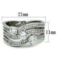 thumbnail image 2 of High polished (no plating) Stainless Steel Ring with AAA Grade CZ in Clear for Women Clear Stone Color Style TK1683 Size 9, 2 of 4