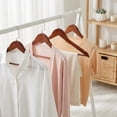 thumbnail image 2 of Unique Bargains 2Pcs Wood Durable Space Saving Home Clothes Hangers Black, 2 of 6