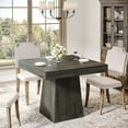 thumbnail image 7 of Tribesigns Square Dining Table for 4, 31.5-Inch Kitchen Table Small Dinner Table with Sturdy Pedestal Base, Farmhouse Dining Room Table for Home Dining Room, Living Room, Kitchen, Dark Gray, 7 of 7