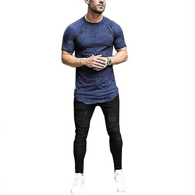 Jeans Skinny Super Extensible pour Hommes Pantalons Déchirés Usés