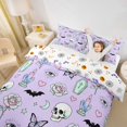 thumbnail image 3 of Homewish Goth Coffin Skull Twin Duvet Cover for Kids, Lavender Rose Butterfly Bat Twin Bedding, Halloween Reversible, 2pcs, 1 Duvet Cover and 1 Pillowcase, 3 of 6
