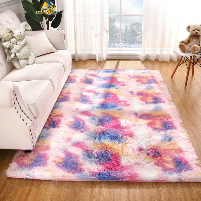 Baby Pink Area Rug for Bedroom Living Room Carpet Home Decor