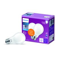 Philips LED 40-Watt A19 General Purpose Household Light Bulb, Frosted Daylight, Dimmable, E26 Medium Base (2-Pack)