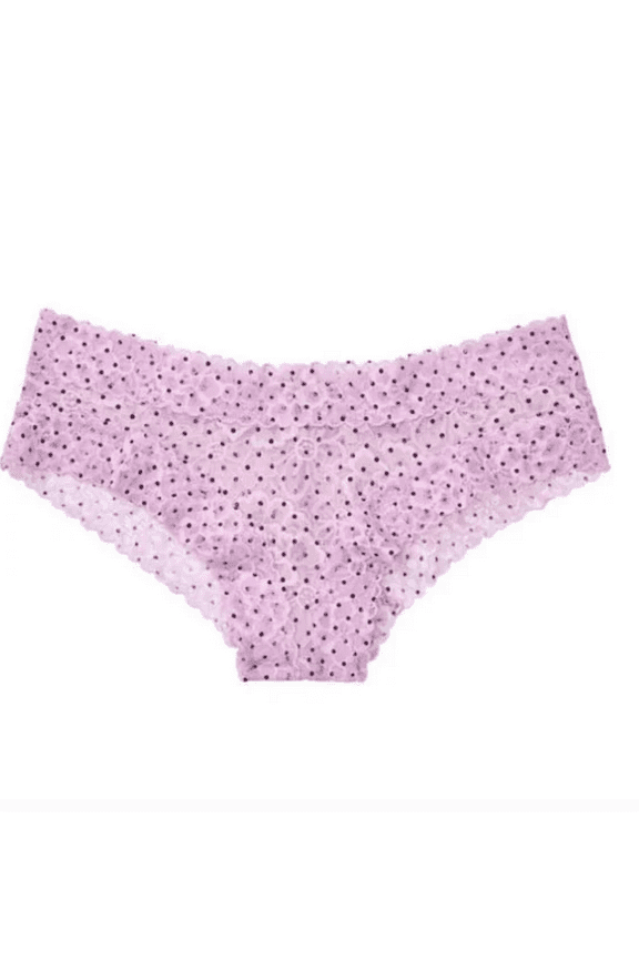 VS Lacie Cheeky Panty XS Purple Pink Polka Dot Mesh Lace