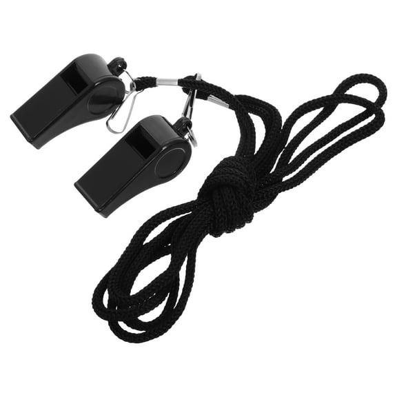 Hemoton 2pcs Emergency Whistle With Lanyard Plastic Safety Whistle For Camping Hiking Boating Hunting Survival Rescue Signaling