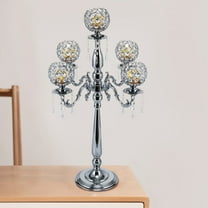 Silver Candelabra 5 Arms Silver Crystal Tall Candle Holders 75cm/ 29.5in