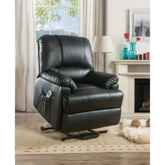 Ergode Recliner w/Power Lift & Massage Black PU
