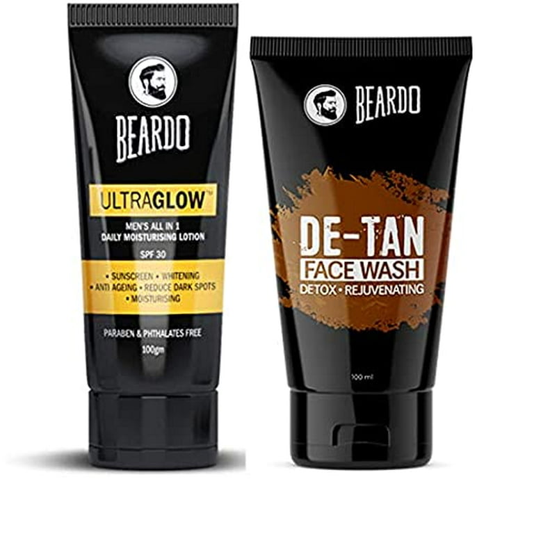 Beardo De Tan Face Wash 100ml and BEARDO Ultraglow Face Lotion