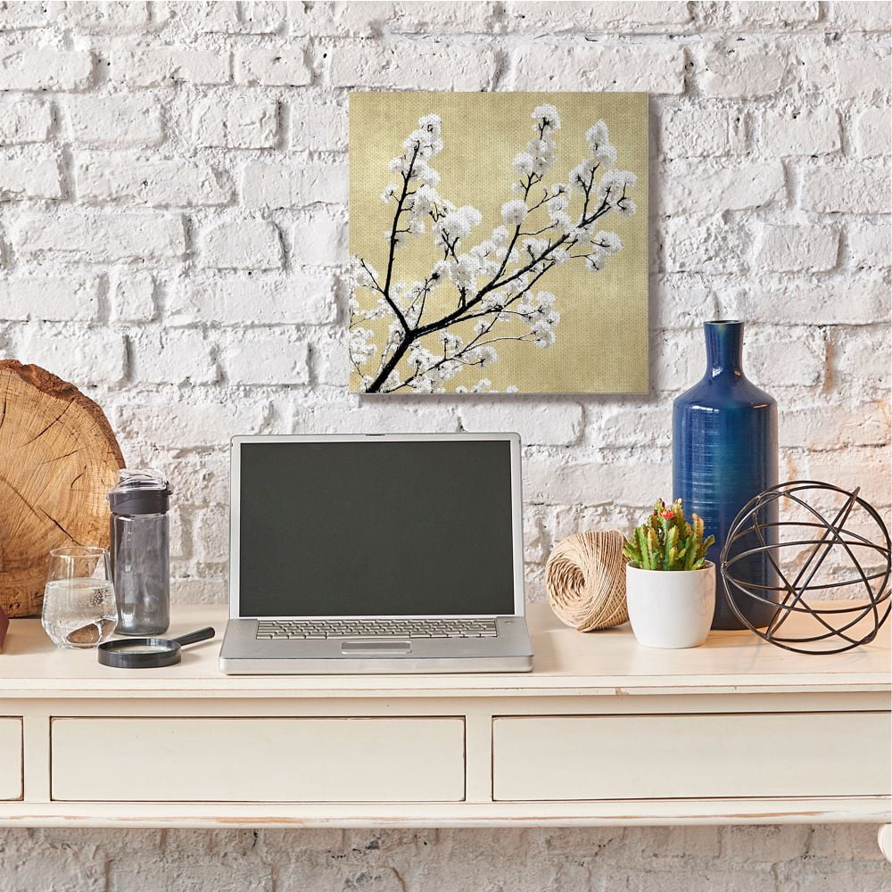 Stupell Industries Top of Cherry Blossom Tree Over Neutral Tan Designed by Kate Bennett