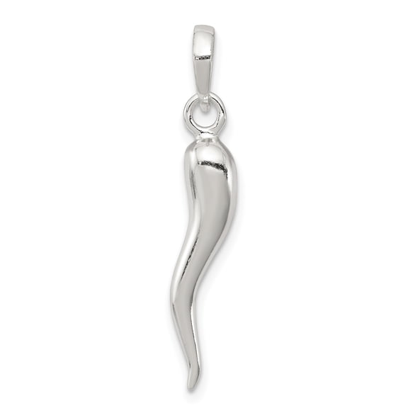 925 Sterling Silver Italian Horn Charm Pendant