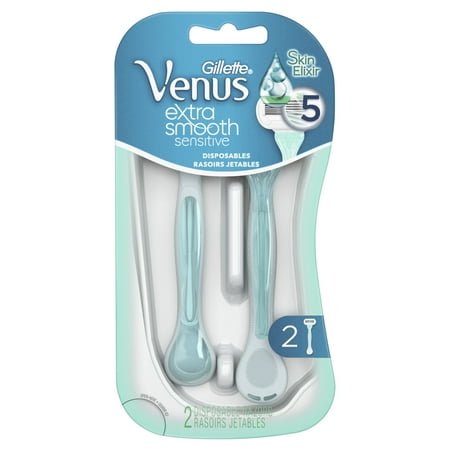 Gillette Venus Extra Smooth Sensitive Women's Disposable Razors - 2 (Best Razor For African American Skin)