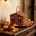 thumbnail image 6 of House Shaped Handwoven Rattan Storage Basket, Portable Organizer with Handle, Rustic Fall Thanksgiving Tabletop Container for Gifts Accessories Entryway & Home Decor, Natural Woven Accent, 6 of 7