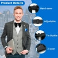 thumbnail image 3 of Bow Ties for Men, Oversized Bow Ties for Men Pre-tied Mens Bow Tie, Adjustable Bow Tie for Tuxedo/Wedding/Party, 3 of 7