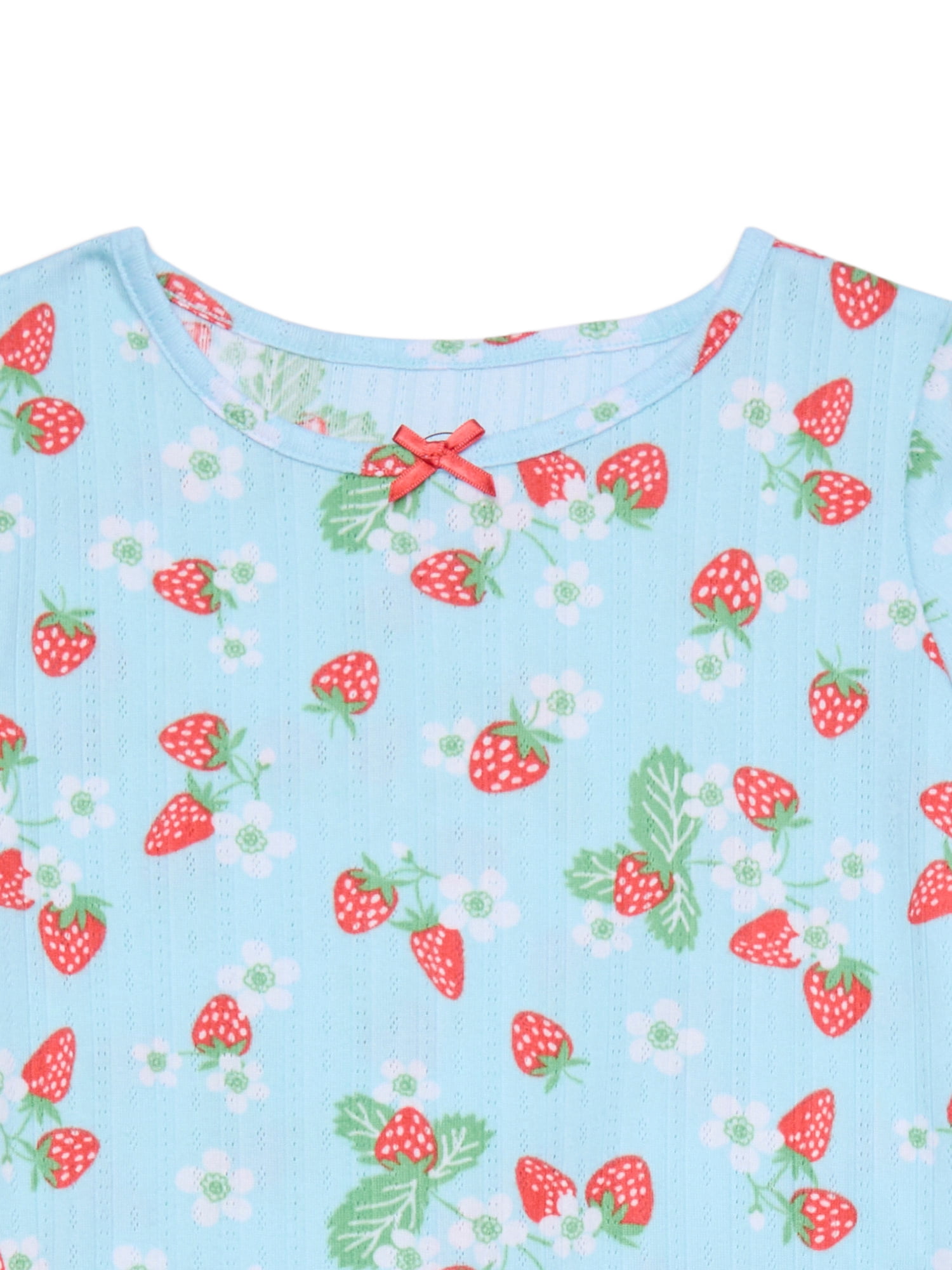 Wonder Nation Girls Pointelle Top and Flare Pants Pajama Set, 2-Piece, Sizes 4-18 Plus