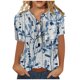 thumbnail image 2 of ICHUANYI Clearance Women Summer Casual Short Sleeve T-Shirt Button Round Neck Pullover Blouse Tops(Blue, L) ICHUANYI WER2023080806544, 2 of 5