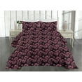 thumbnail image 2 of Ambesonne Floral Quilted Coverlet 3 Pcs, Fall Season Leaves Flowers, King Size, Dark Purple and Mauve, 2 of 4