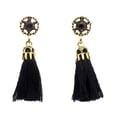 thumbnail image 1 of Pendientes colgantes de imitación con flecos bohemio vintage para mujer jinwen negro aretes bohemios con flecos, 1 of 8