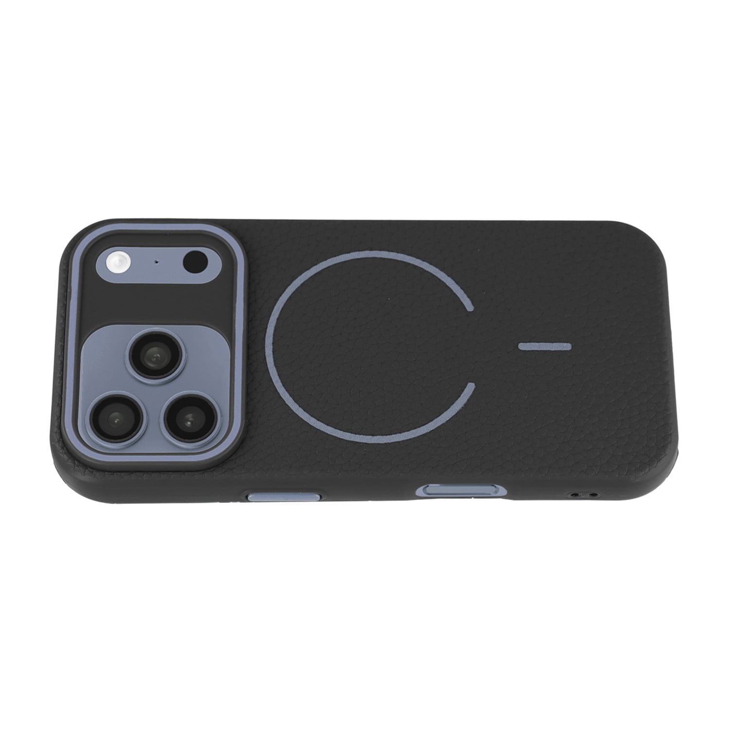 Magnetic Leather Grip Protective Cover for iPhone 17 Pro Max - Black