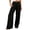 Black——Fall Savings, variant on Wide Leg Pants for Women Ruched Crossover Waist Flowy Palazzo Pant Fall Casual Daily Wear Trousers with Pockets Khaki 2XL
