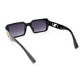 thumbnail image 4 of Womens Designer Luxury Narrow Rectangle Plastic Fashion Sunglasses Black - Smoke, 4 of 4