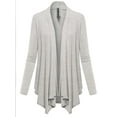 thumbnail image 3 of FashionOutfit Women's Solid Jersey Knit Draped Open Front Long Sleeves Cardigan, 3 of 4